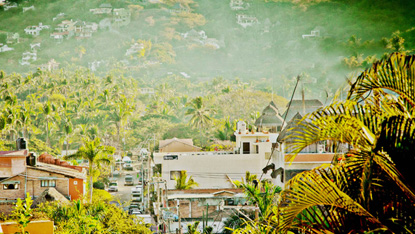 Vista de jardín en el centro de Sayulita