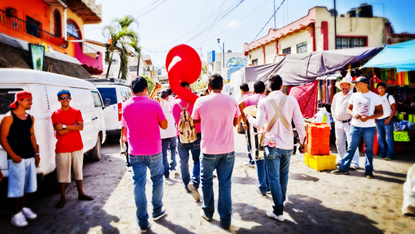 Ningún desfile está completo sin una banda, especialmente una con una tuba roja