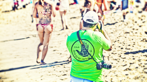 Dozens of photographers came to town to photograph the surfing contest