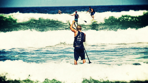 Good-sized waves made the paddling races especially challenging